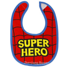 Customized Boys Printed Cotton Jersey Two Layersbibs with Snaps Waterproof Absorbent Drooler Bibs